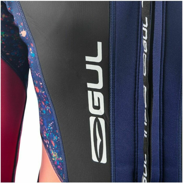 2024 Gul Junior Response 3/2mm Flatlock Back Zip Wetsuit RE1323-C1 - Blue / Rose